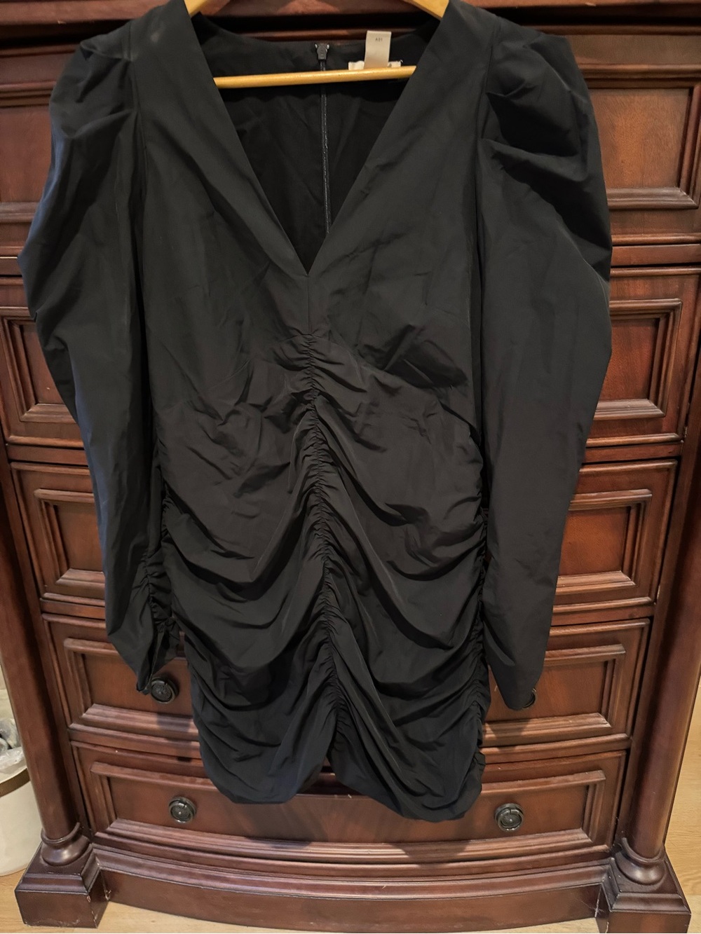 H&M Black Dress with Cream Label Detail